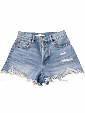 PacSun Vintage High Rise Light Wash Distressed Denim Shorts